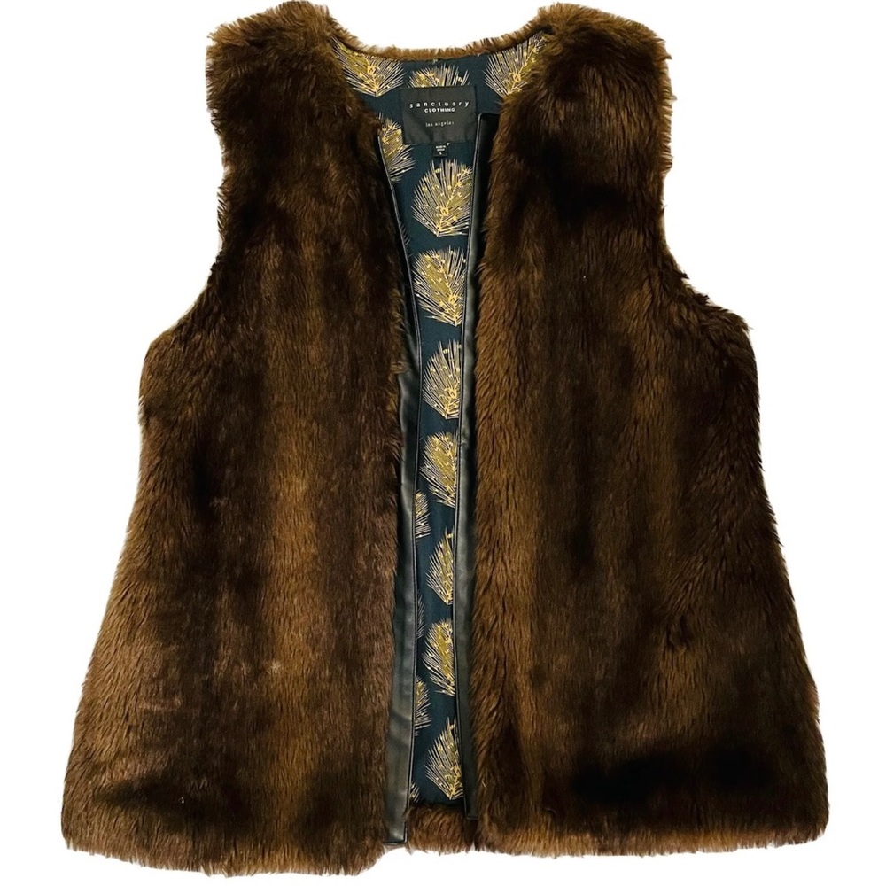 Sanctuary - Brown Faux Fur Vest Size Large